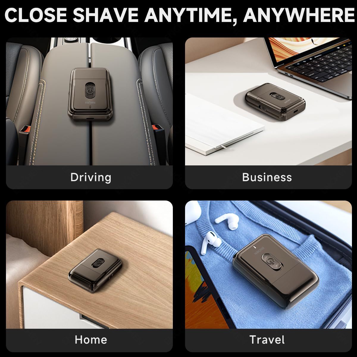 Ultra-Portable Electric Shaver with Precision Floating Blade & Pop-Up Trimmer