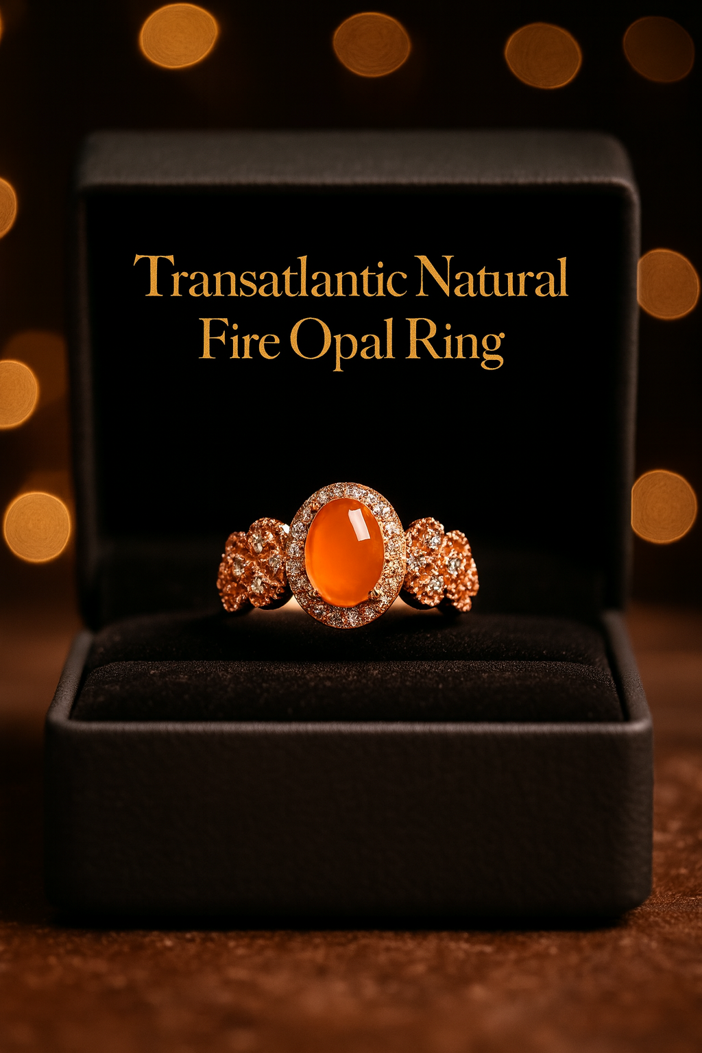Transatlantic Natural Fire Opal Ring – Elegant Fiery Gemstone Statement Ring