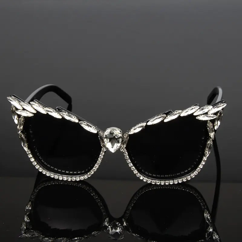 Chic Rhinestone Cat-Eye Sunglasses for Women
