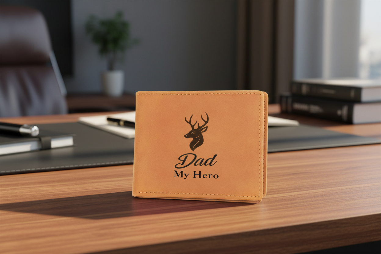 Personalized Leather Wallet for Dad – Meaningful Gift from Son or Daughter