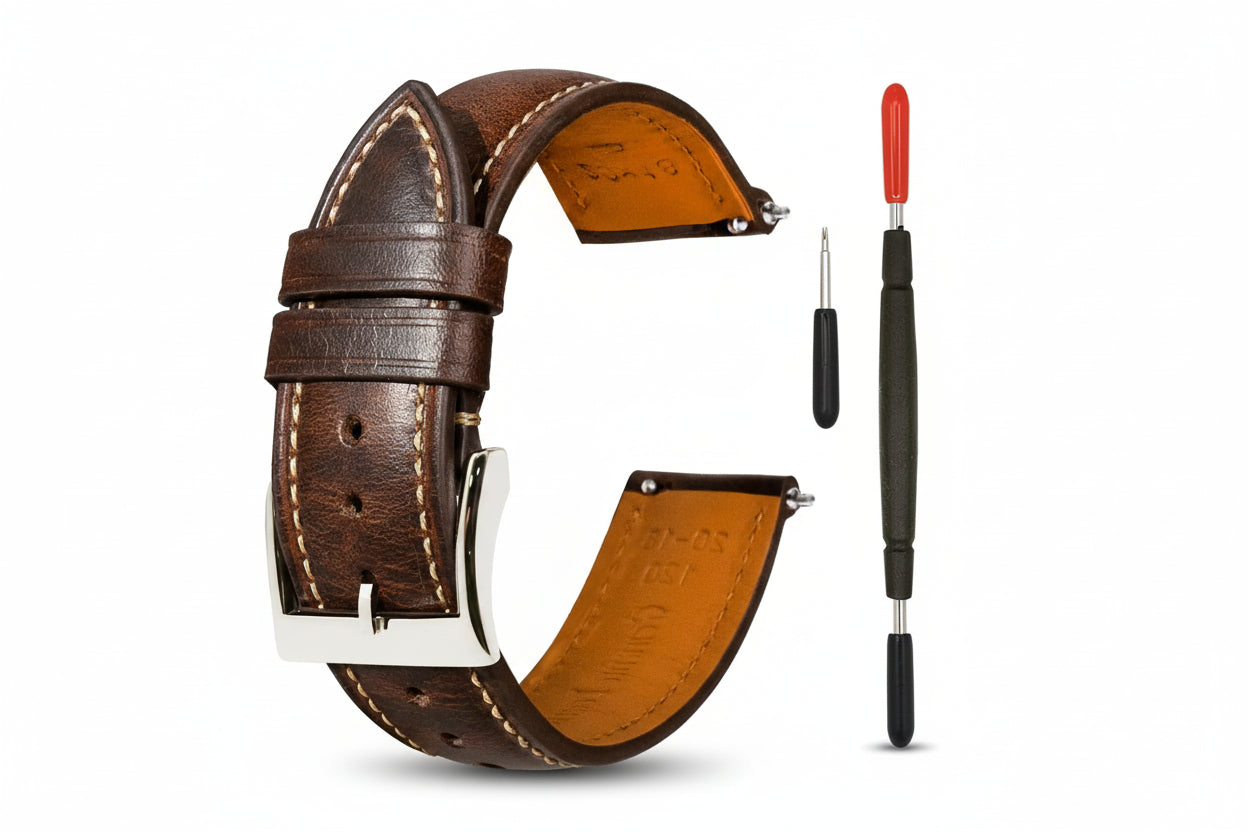 Gomvadr Luxe Leather Quick Release Watch Strap