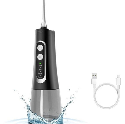Black & White Oral Irrigator – Deep Cleaning Water Flosser for Healthy Gums