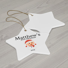 Personalized Baby’s First Christmas Ornament – Custom Photo or Footprint