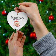Personalized Baby’s First Christmas Ornament – Custom Photo or Footprint