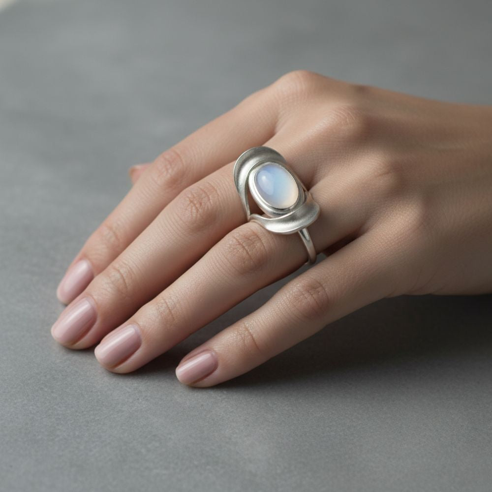 Silver Opal Elegance Ring