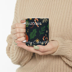 Festive Holiday Ceramic Mug | Christmas Decor, Coffee Lover Gift, Winter Celebration, Hot Chocolate Mug, Stocking Stuffer
