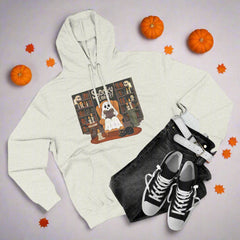 Cozy Spooky Ghost Fleece Hoodie – Cute Halloween Fall Gift