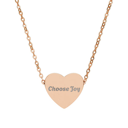 Engraved Heart Necklace – Inspirational Sayings