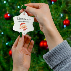 Personalized Baby’s First Christmas Ornament – Custom Photo or Footprint