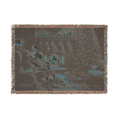 Personalized Christmas Woven Blanket: Heirloom Santa Fireplace Throw