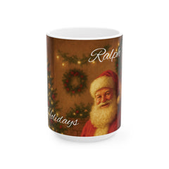 Festive Santa Ceramic Mug - Holiday Gift, Christmas Coffee Cup, Seasonal Decor, Winter Hot Beverage