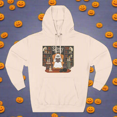 Cozy Spooky Ghost Fleece Hoodie – Cute Halloween Fall Gift