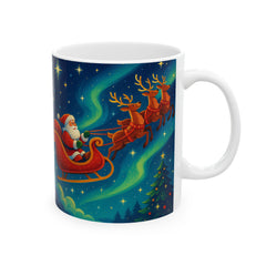 Personalized Santa Sleigh Christmas Mug – Custom Name Holiday Gift