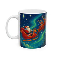 Personalized Santa Sleigh Christmas Mug – Custom Name Holiday Gift