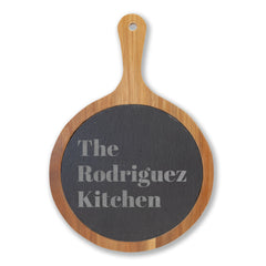 Personalized Acacia Charcuterie Board with Slate