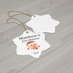 Personalized Baby’s First Christmas Ornament – Custom Photo or Footprint