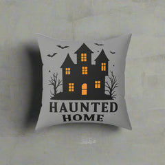 “Haunted Home Halloween Pillow | Cozy Spooky Fall Decorative Cushion”
