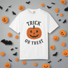 “Halloween Trick-Or-Treat T-Shirt | Pumpkin Graphic Unisex Tee”