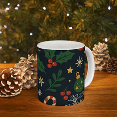 Festive Holiday Ceramic Mug | Christmas Decor, Coffee Lover Gift, Winter Celebration, Hot Chocolate Mug, Stocking Stuffer