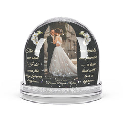 Personalized Wedding Snow Globe – Custom Photo, Quote & Date Keepsake Gift for Couples