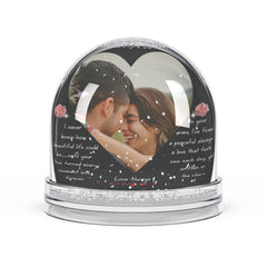 “Love Always” Personalized Couple Snow Globe – Custom Photo & Message Gift