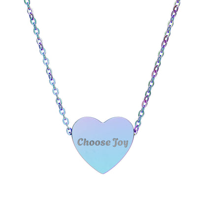 Engraved Heart Necklace – Inspirational Sayings