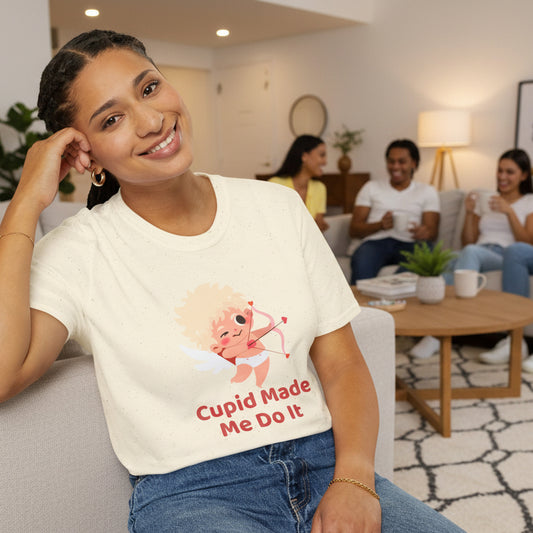 Cupid Made Me Do It T-Shirt – Funny Valentine Cupid Graphic Tee