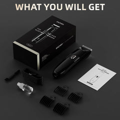 Men’s Electric Body Hair Trimmer – Waterproof, Ceramic Blades, and LED Light