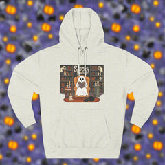 Cozy Spooky Ghost Fleece Hoodie – Cute Halloween Fall Gift