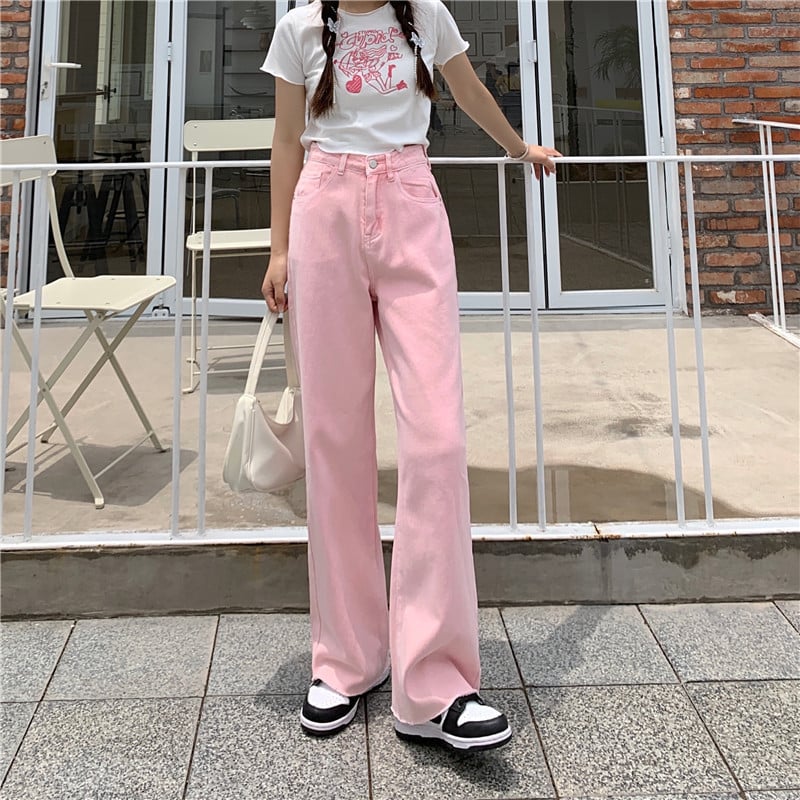 Chic High Waist Wide Leg Jeans
