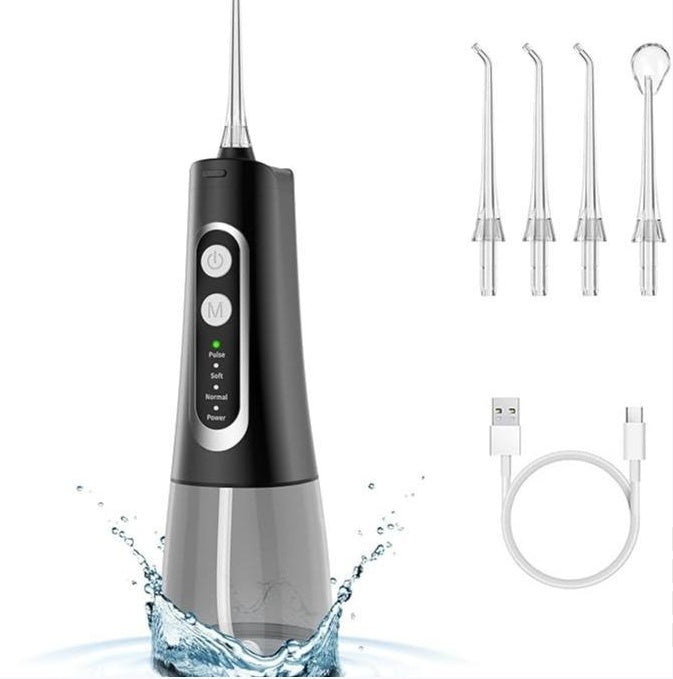 Black & White Oral Irrigator – Deep Cleaning Water Flosser for Healthy Gums