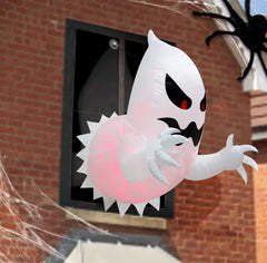 Halloween Inflatable Outdoor Ghost Decoration – 6ft Light-Up Yard Inflatable with LED Lights
