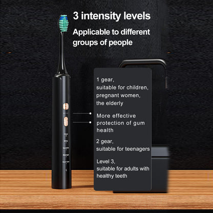 ADA-Certified AquaSonic Electric Toothbrush – Black Series, 4 Modes, Smart Timer, 8 Replacement Heads