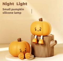 SpookyGlow Pumpkin Night Light – Safe Silicone LED Lamp for Kids, Halloween & Bedroom Décor