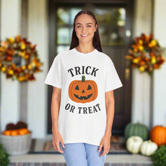 “Halloween Trick-Or-Treat T-Shirt | Pumpkin Graphic Unisex Tee”