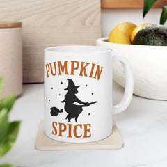 Pumpkin Spice Ceramic Mug, Perfect for Fall, Halloween Gift, Cozy Coffee Cup, Seasonal Decor, Witch Themed Mug