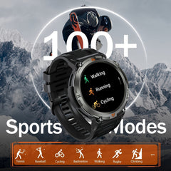 KE3 INEYES Silicone Smart Watch for Men – 3ATM Waterproof, HD Display, LED Flashlight, Sports Fitness Tracker