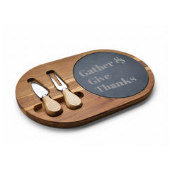 Personalized Acacia Charcuterie Board with Slate