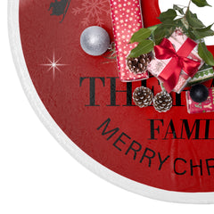 Personalized Santa Sleigh Christmas Tree Skirt – Custom Family Name Holiday Décor