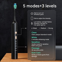 Portable Electric Toothbrush – Compact Design with Long-Lasting Battery, Perfect for Travel & Business Trips