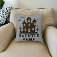 “Haunted Home Halloween Pillow | Cozy Spooky Fall Decorative Cushion”