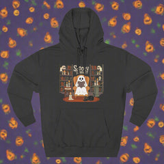 Cozy Spooky Ghost Fleece Hoodie – Cute Halloween Fall Gift