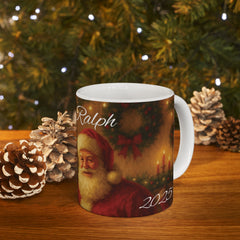 Festive Santa Ceramic Mug - Holiday Gift, Christmas Coffee Cup, Seasonal Decor, Winter Hot Beverage