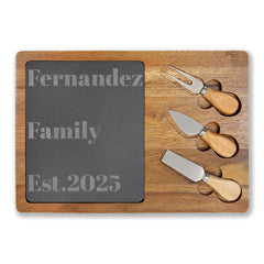 Personalized Acacia Charcuterie Board with Slate