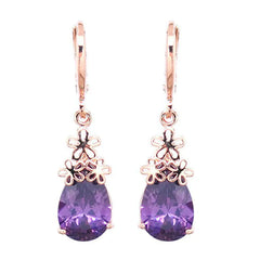 Elegant Zircon Teardrop Chinese Knot Earrings