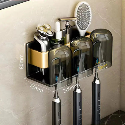 Bathroom Wall Organizer for Toothbrush & Cup