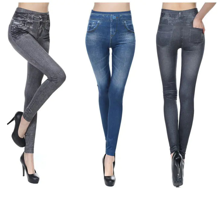 Chic Women's Denim-Style Leggings