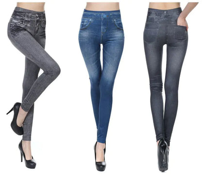 Chic Women's Denim-Style Leggings