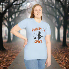 “Pumpkin Spice Witch T-Shirt | Cozy Fall Graphic Tee, Halloween Style”