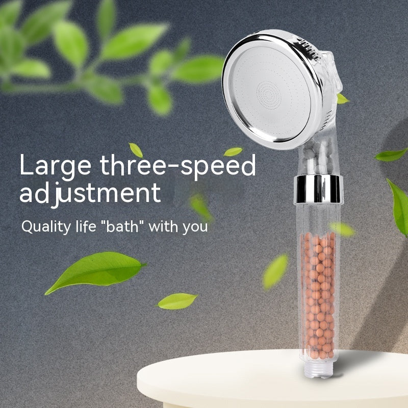 Eco-Friendly 3-Speed Anion Shower Head with Water-Saving Filtration